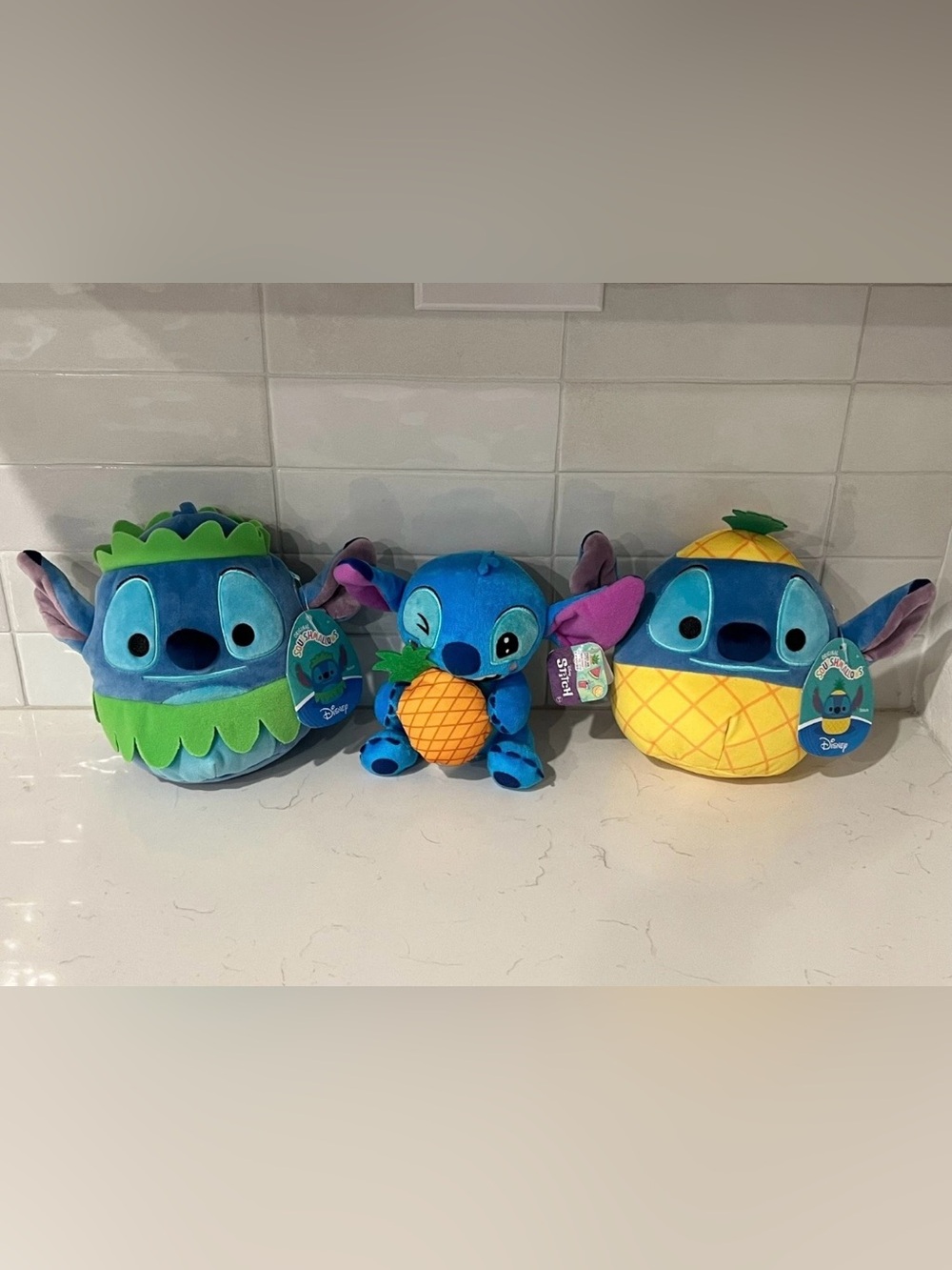NWT DISNEY Lilo & STITCH Plush Lot Set Squishmallows Pineapple Hula Feed Me 6 7